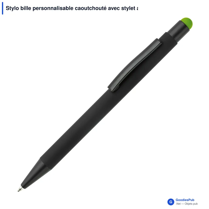 Stylo bille personnalisable caoutchouté avec stylet avec logo - New York - Image 6