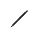 Variante Noir / Orange - Stylo bille personnalisable caoutchouté avec stylet avec logo - New York