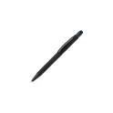 Variante Noir / Bleu foncé - Stylo bille personnalisable caoutchouté avec stylet avec logo - New York