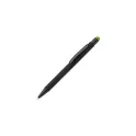 Variante Noir / Vert clair - Stylo bille personnalisable caoutchouté avec stylet avec logo - New York