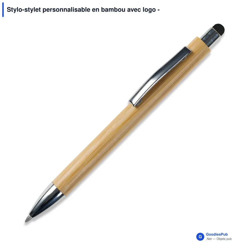 Stylo-stylet personnalisable en bambou avec logo - New York - Image 3