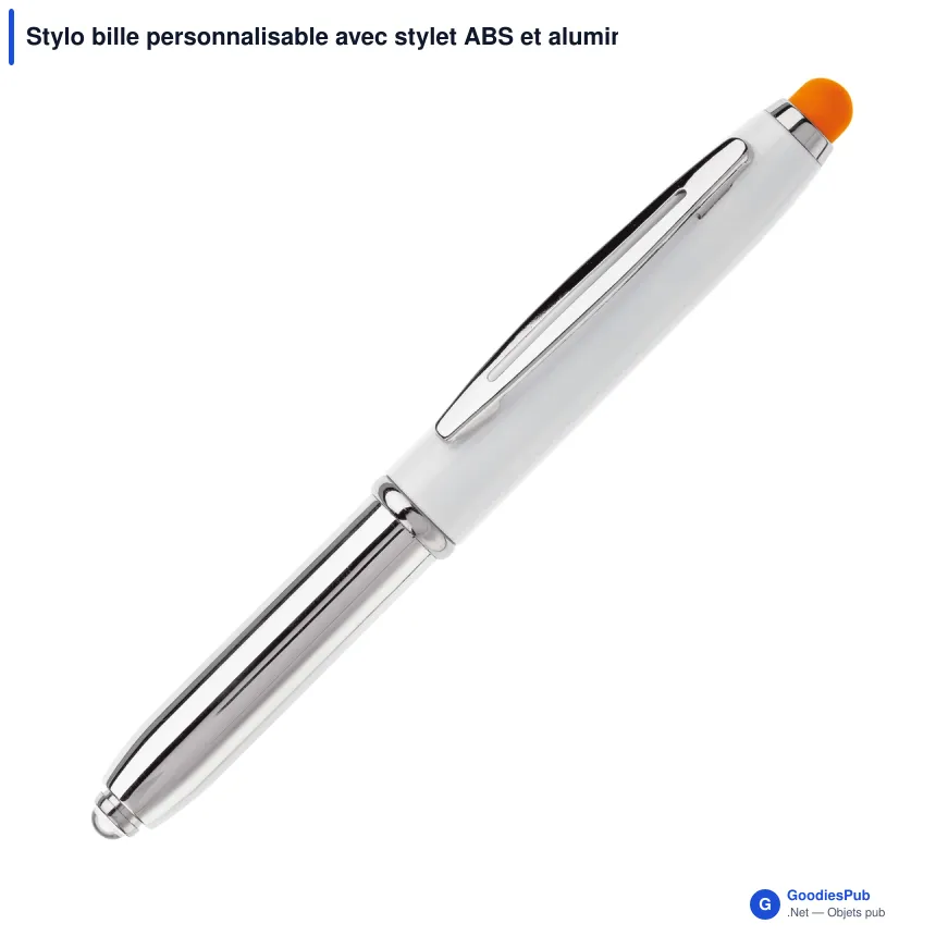 Stylo bille personnalisable avec stylet ABS et aluminium avec logo - Shine - Image 5