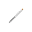 Variante Blanc / Orange - Stylo bille personnalisable avec stylet ABS et aluminium avec logo - Shine