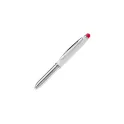 Variante Blanc / Rouge - Stylo bille personnalisable avec stylet ABS et aluminium avec logo - Shine