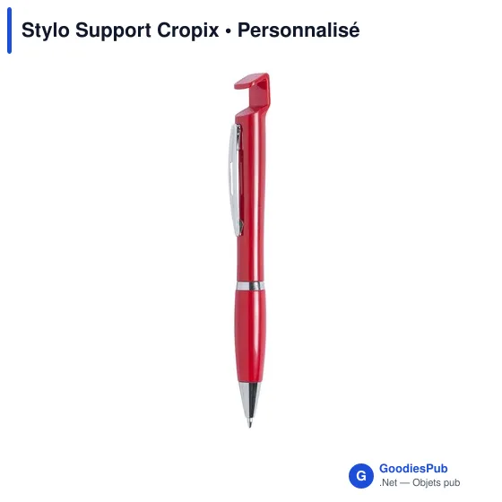 Stylo bille personnalisable avec logo - Support téléphone intégré - Image 2