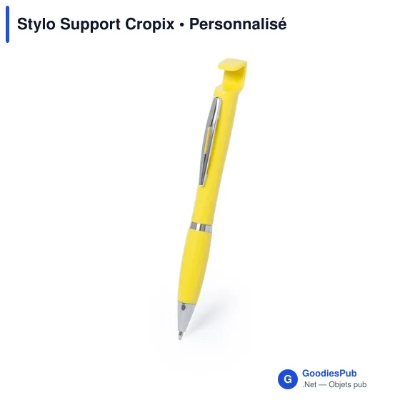 Stylo bille personnalisable avec logo - Support téléphone intégré - Image 4
