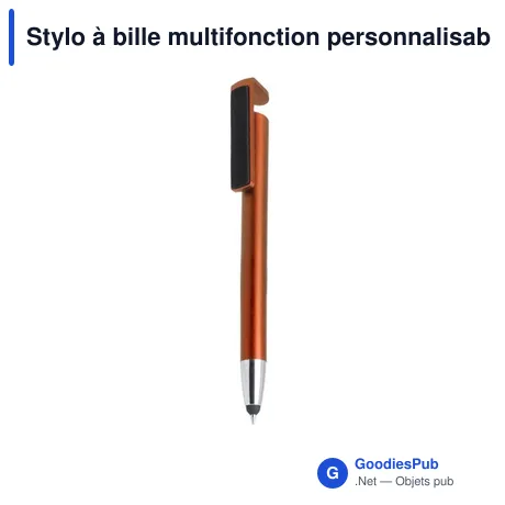 Stylo à bille multifonction personnalisable avec support mobile - Finexavec logo