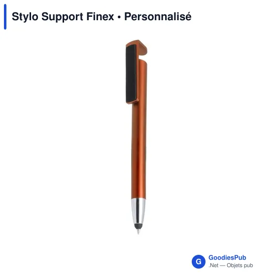 Stylo à bille multifonction personnalisable avec support mobile - Finexavec logo - Image 1