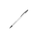 Variante Blanc - Stylo bille personnalisable en métal à 5 anneaux avec logo - Talagante