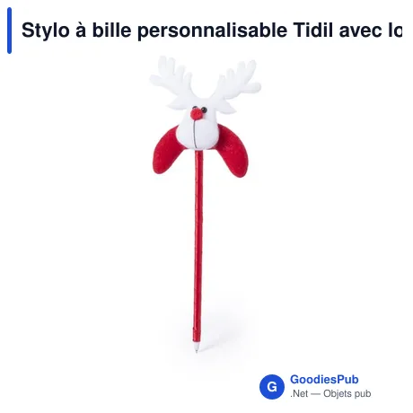Stylo à bille personnalisable Tidil avec logo - Design original de Noël