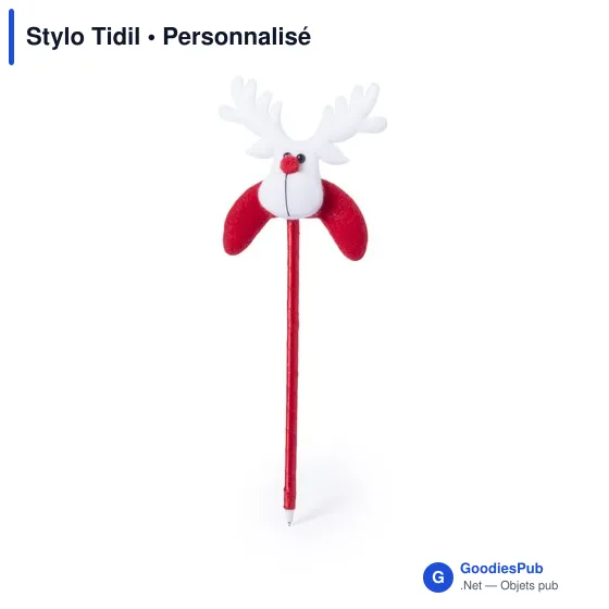 Stylo à bille personnalisable Tidil avec logo - Design original de Noël - Image 1