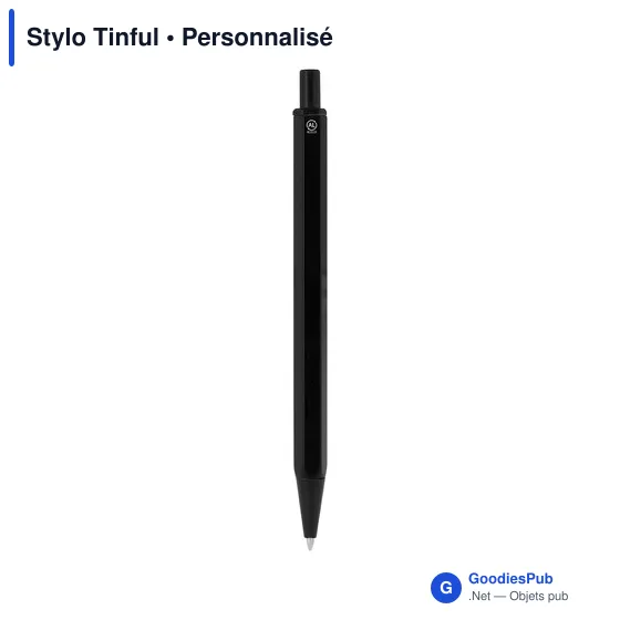 Stylo bille personnalisable en aluminium recyclé avec logo - Stylo Tinful - Image 1