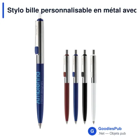 Stylo bille personnalisable en métal avec logo - Topper