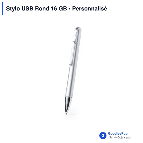 Stylo bille personnalisable avec logo - Clé USB intégrée - Image 2