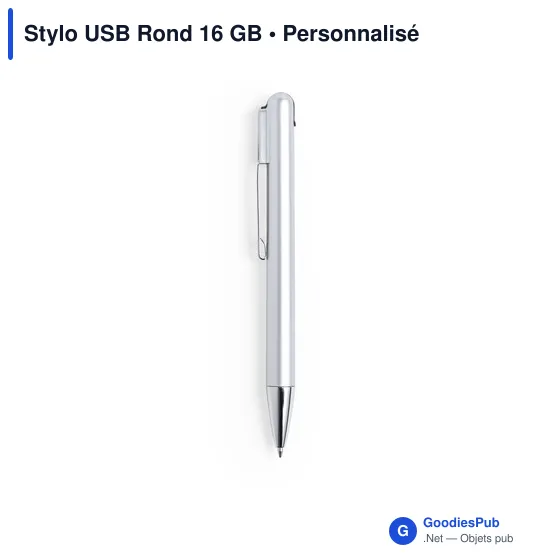 Stylo bille personnalisable avec logo - Clé USB intégrée - Image 4