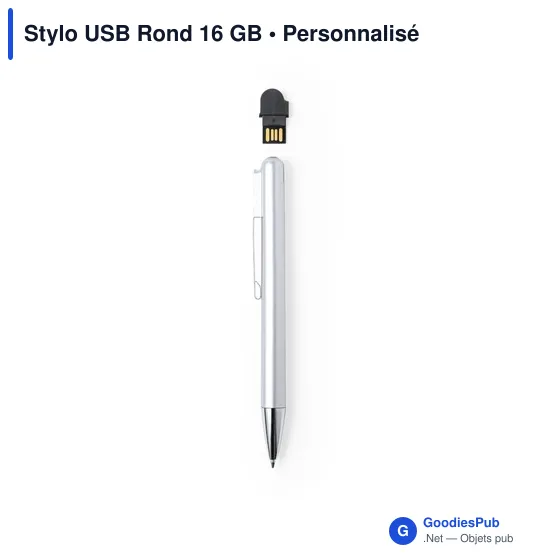 Stylo bille personnalisable avec logo - Clé USB intégrée - Image 5