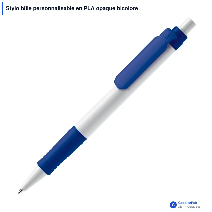 Stylo bille personnalisable en PLA opaque bicolore avec logo - Stilolinea Vegetal Pen - Image 2