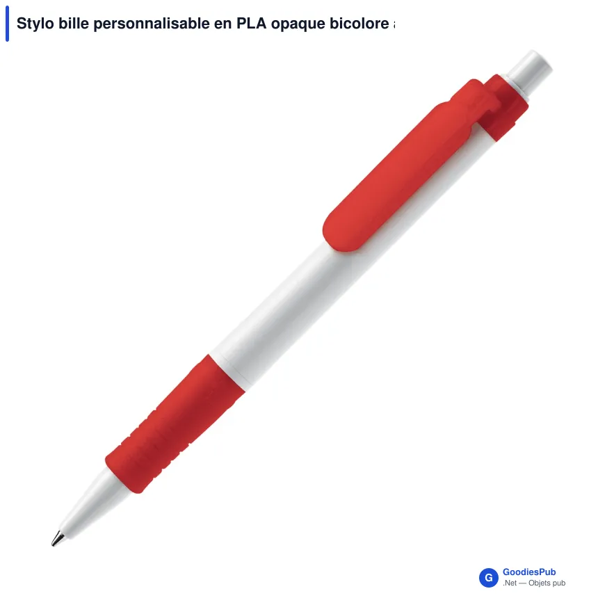 Stylo bille personnalisable en PLA opaque bicolore avec logo - Stilolinea Vegetal Pen - Image 3