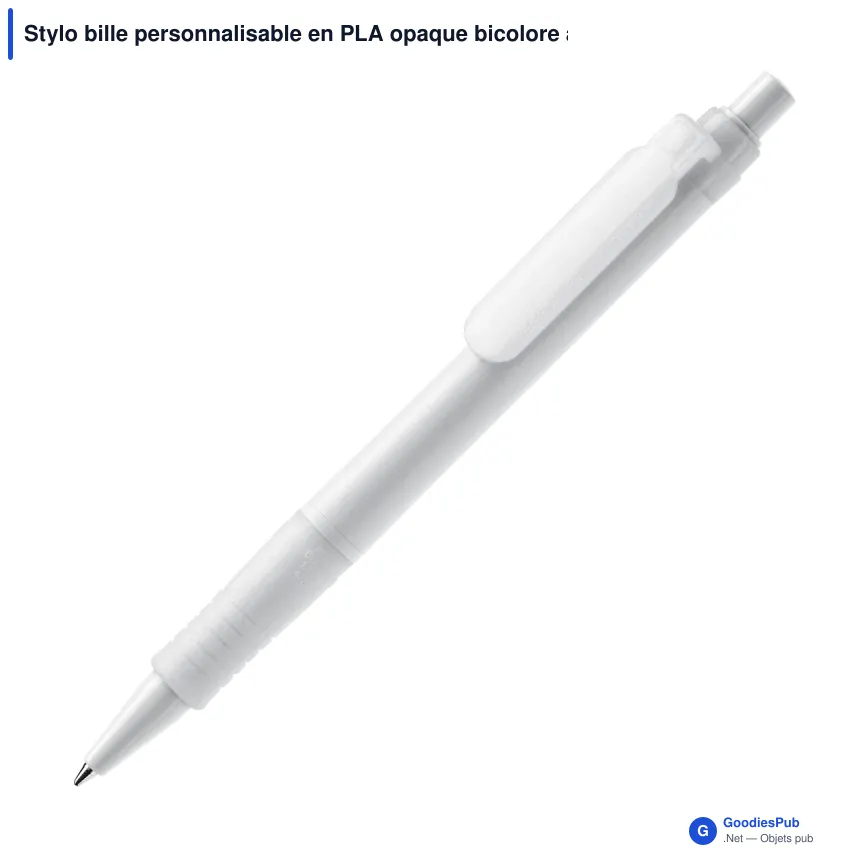 Stylo bille personnalisable en PLA opaque bicolore avec logo - Stilolinea Vegetal Pen - Image 4