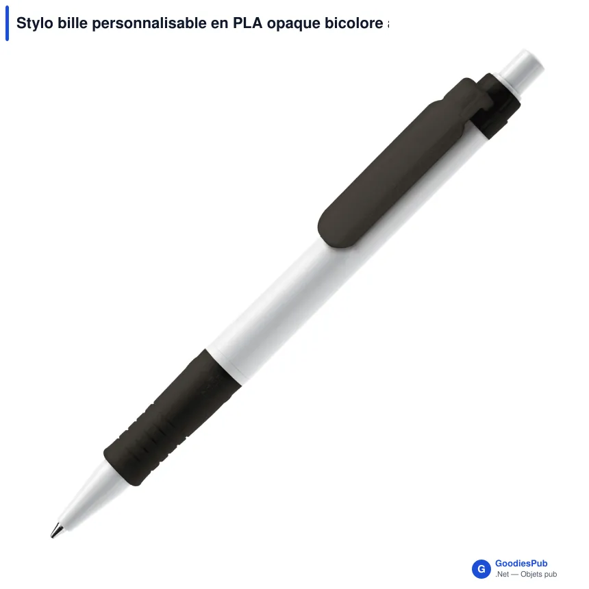 Stylo bille personnalisable en PLA opaque bicolore avec logo - Stilolinea Vegetal Pen - Image 5