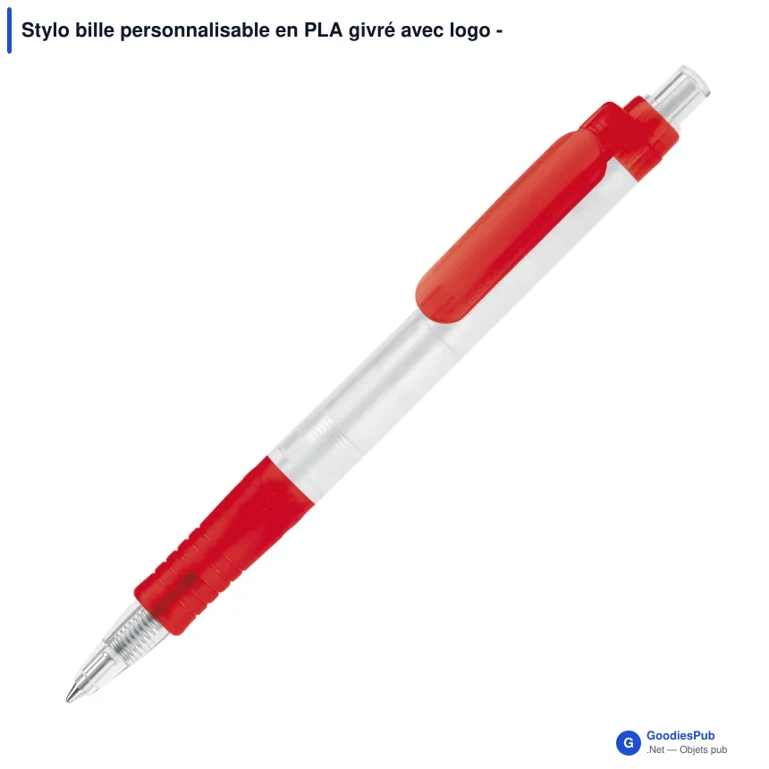 Stylo bille personnalisable en PLA givré avec logo - Stilolinea Vegetal Pen - Image 2