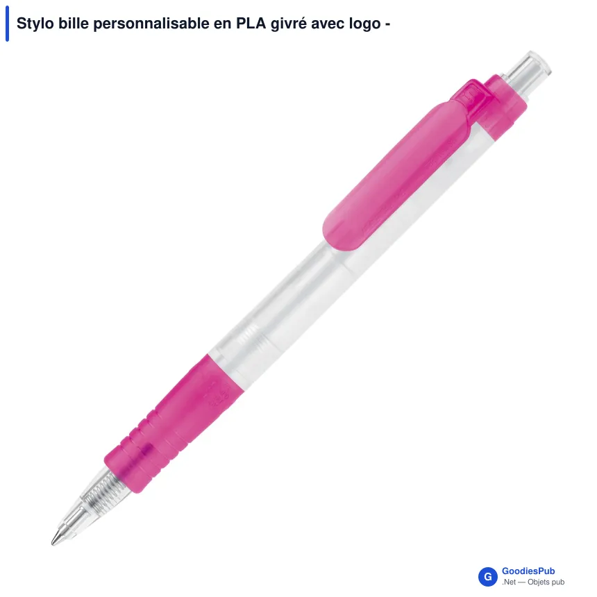 Stylo bille personnalisable en PLA givré avec logo - Stilolinea Vegetal Pen - Image 3