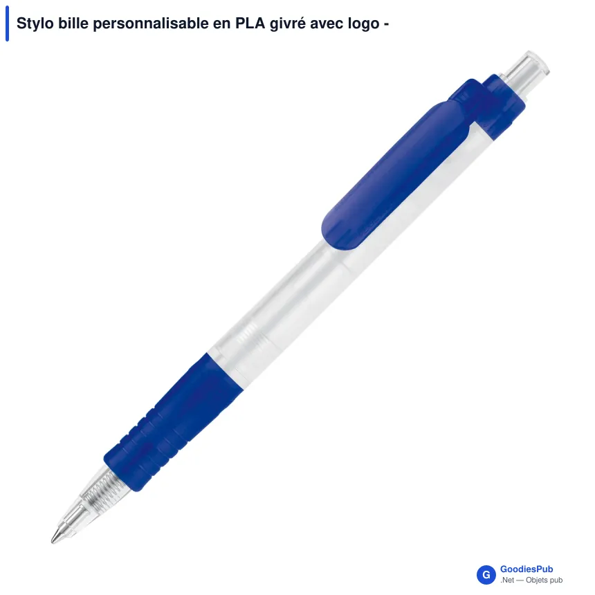 Stylo bille personnalisable en PLA givré avec logo - Stilolinea Vegetal Pen - Image 4