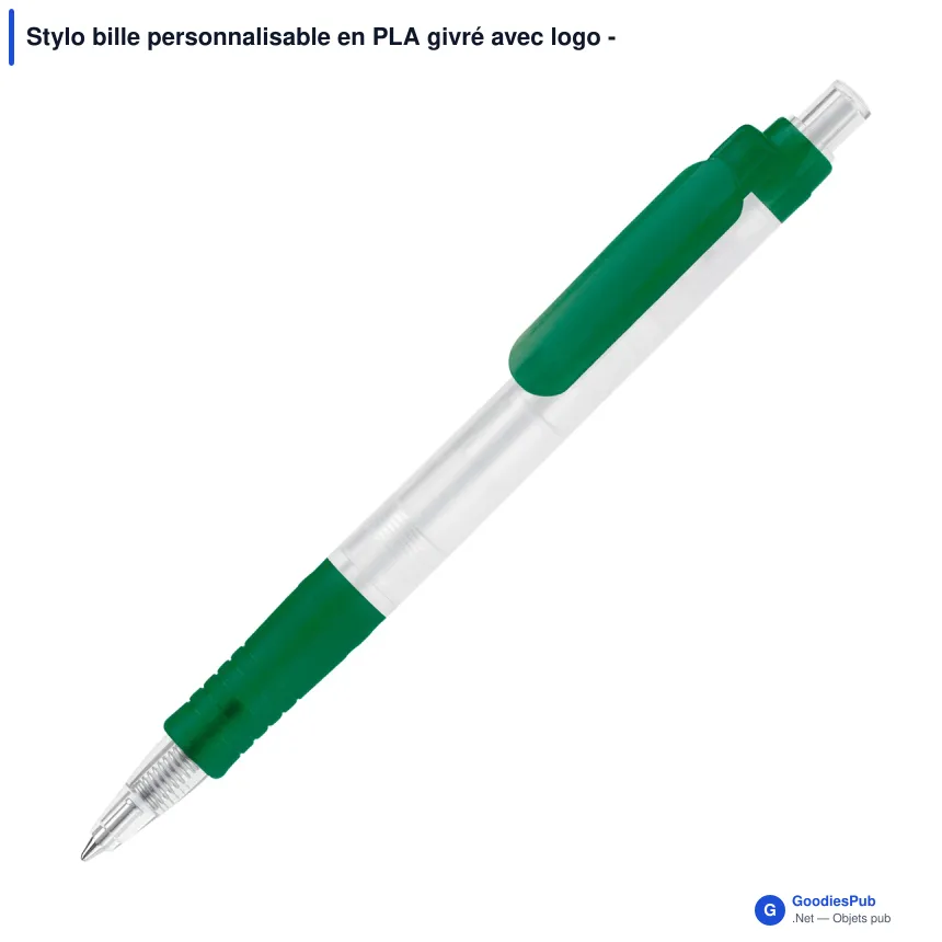 Stylo bille personnalisable en PLA givré avec logo - Stilolinea Vegetal Pen - Image 5
