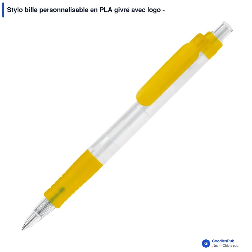 Stylo bille personnalisable en PLA givré avec logo - Stilolinea Vegetal Pen - Image 6