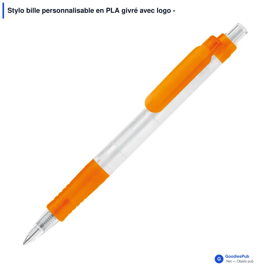 Stylo bille personnalisable en PLA givré avec logo - Stilolinea Vegetal Pen - Image 7