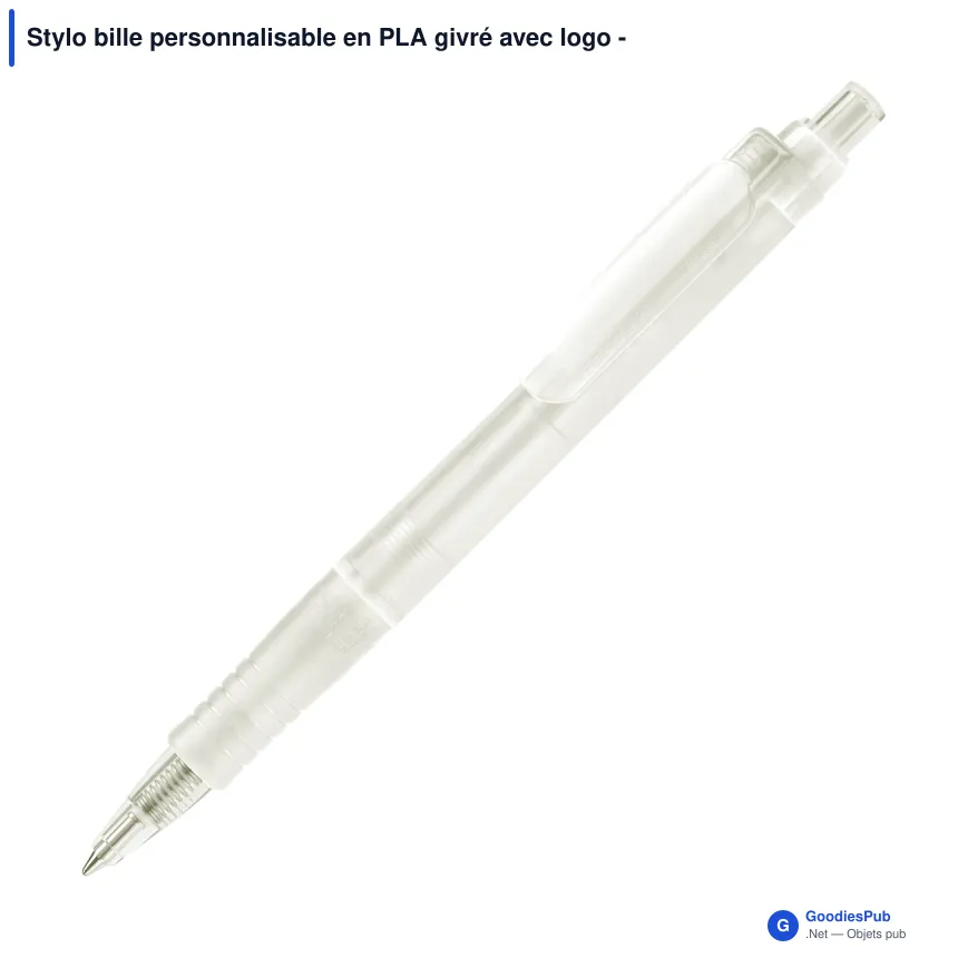 Stylo bille personnalisable en PLA givré avec logo - Stilolinea Vegetal Pen - Image 8