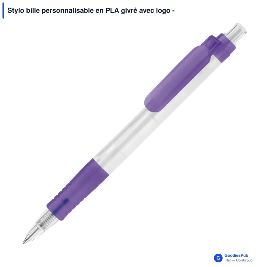 Stylo bille personnalisable en PLA givré avec logo - Stilolinea Vegetal Pen - Image 10