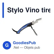 Stylo Vino personnalisable avec logo - Tire-bouchon élégant - Miniature 1