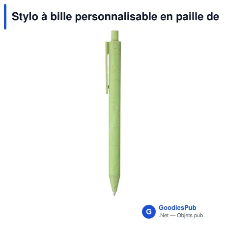 Stylo à bille personnalisable en paille de blé avec logo
