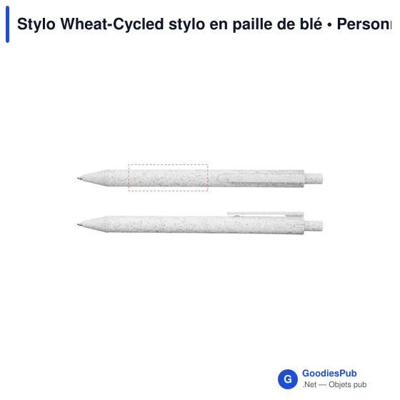 Stylo à bille personnalisable en paille de blé avec logo - Image 2
