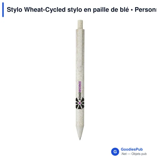 Stylo à bille personnalisable en paille de blé avec logo - Image 7
