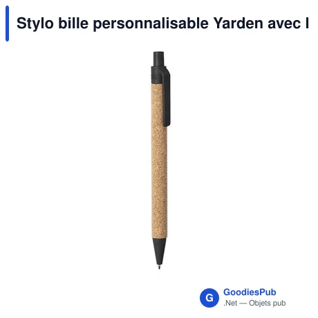 Stylo bille personnalisable Yarden avec logo en liège