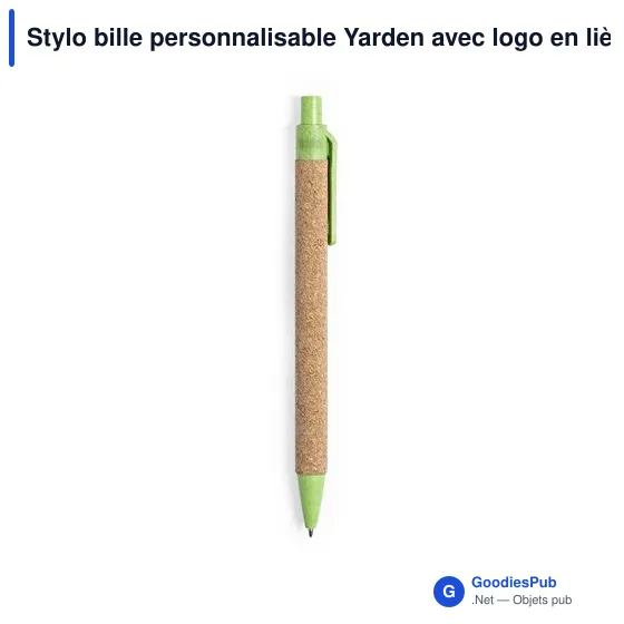 Stylo bille personnalisable Yarden avec logo en liège - Image 4