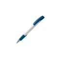 Variante Blanc / bleu foncé - Stylo bille personnalisable opaque en ABS et métal avec logo - Zorro Opaque
