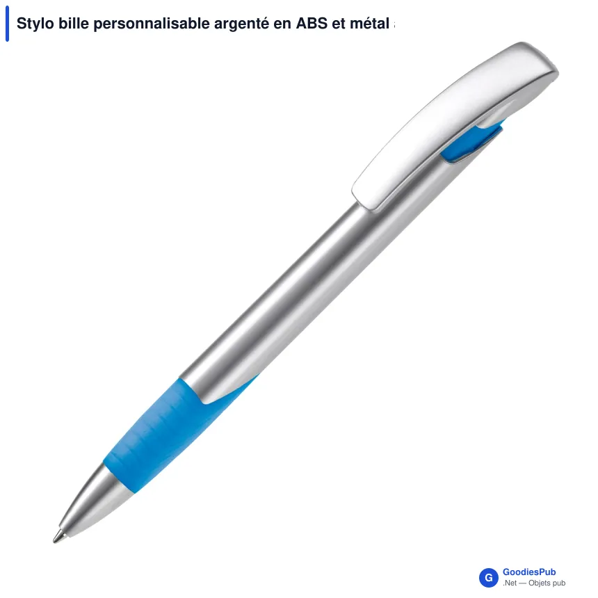 Stylo bille personnalisable argenté en ABS et métal avec logo - Zorro Silver - Image 2