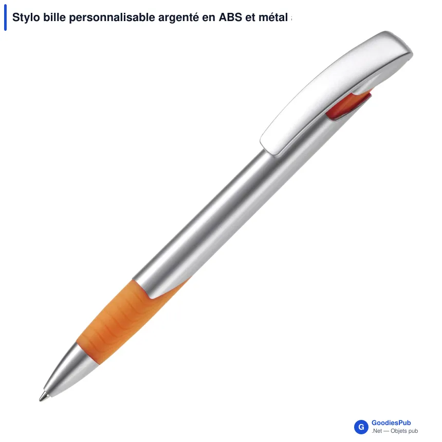 Stylo bille personnalisable argenté en ABS et métal avec logo - Zorro Silver - Image 3