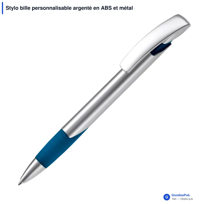 Stylo bille personnalisable argenté en ABS et métal avec logo - Zorro Silver - Image 4