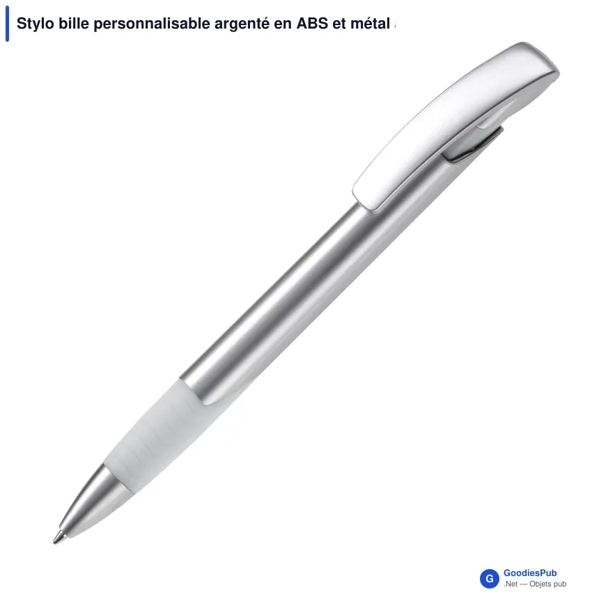 Stylo bille personnalisable argenté en ABS et métal avec logo - Zorro Silver - Image 5