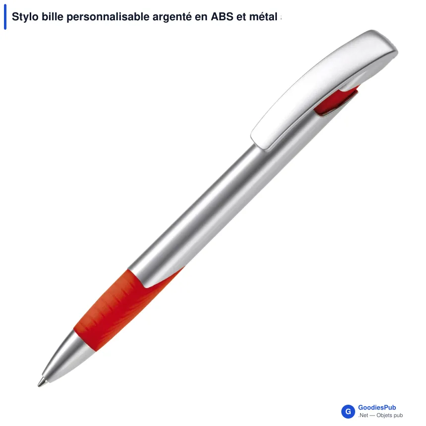Stylo bille personnalisable argenté en ABS et métal avec logo - Zorro Silver - Image 7