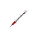 Variante Argent / Rouge - Stylo bille personnalisable argenté en ABS et métal avec logo - Zorro Silver