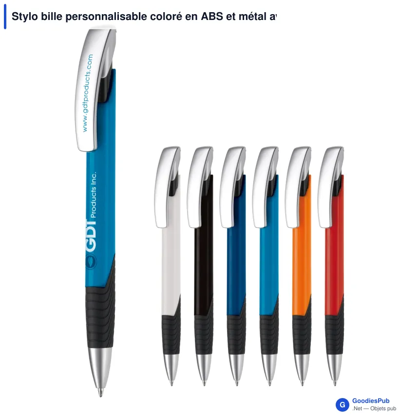 Stylo bille personnalisable coloré en ABS et métal avec logo - Zorro Special - Image 1