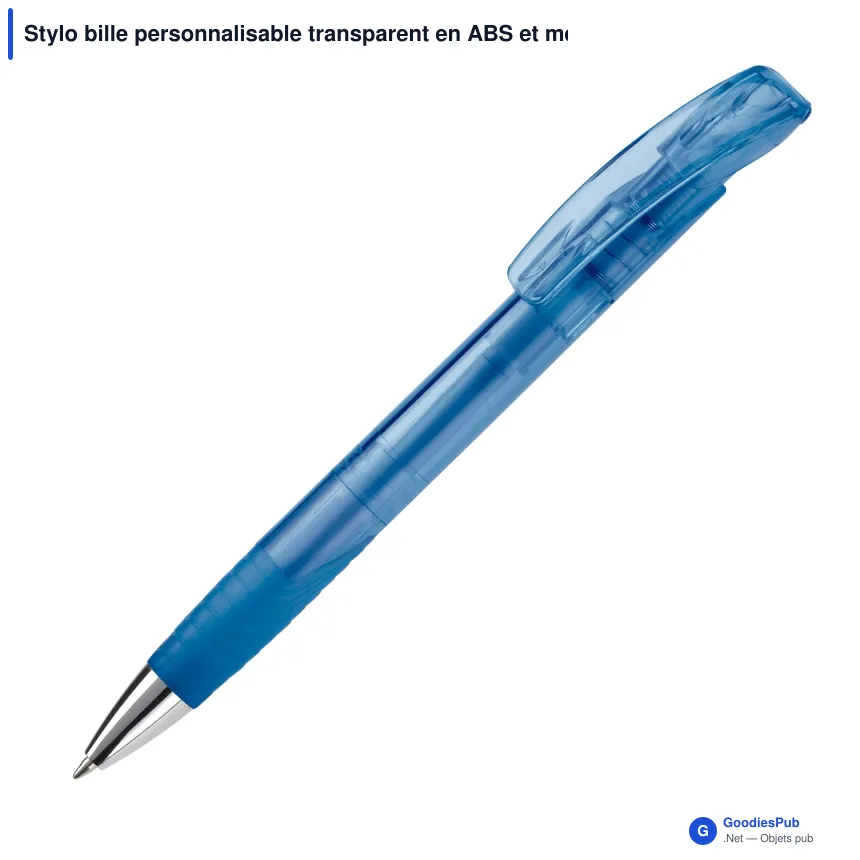Stylo bille personnalisable transparent en ABS et métal avec logo - Zorro - Image 2