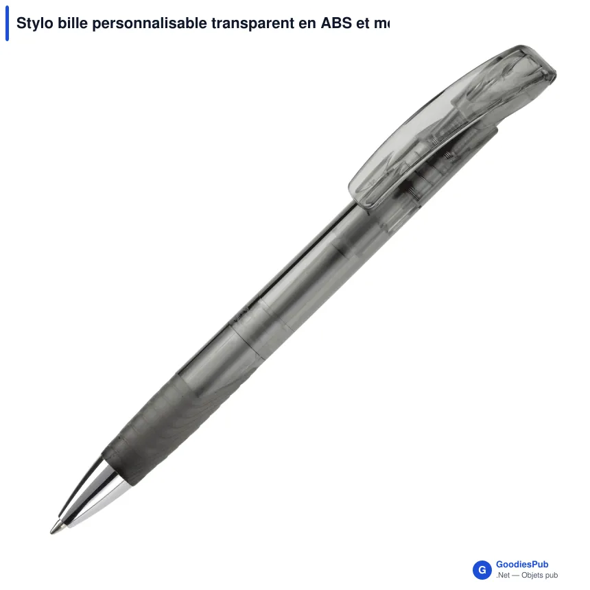 Stylo bille personnalisable transparent en ABS et métal avec logo - Zorro - Image 3