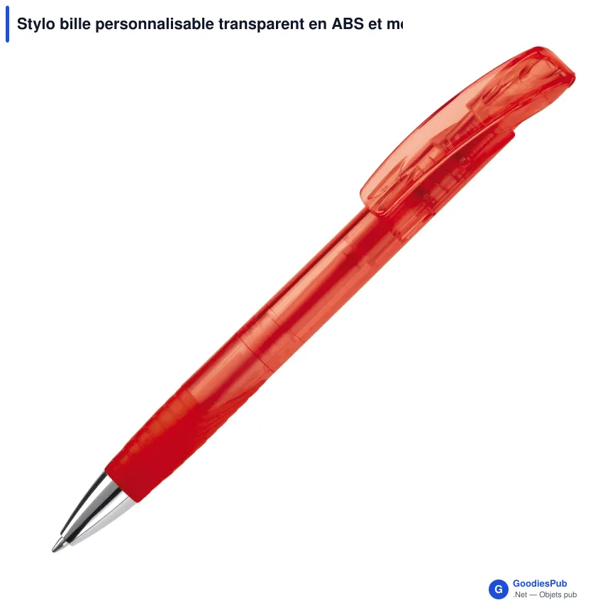 Stylo bille personnalisable transparent en ABS et métal avec logo - Zorro - Image 4