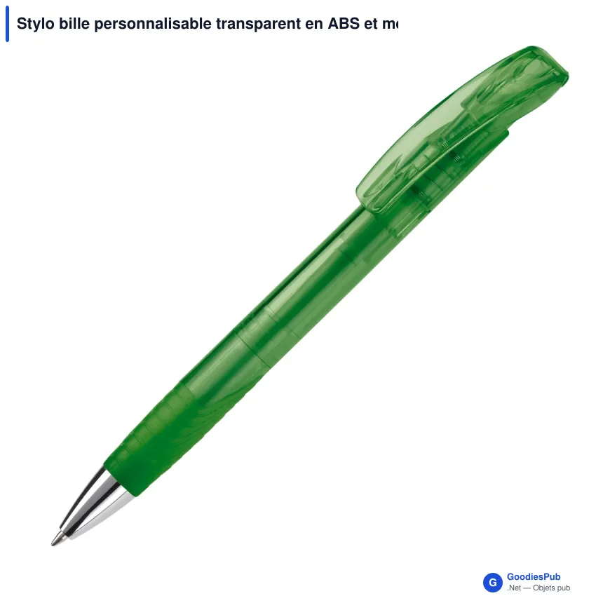 Stylo bille personnalisable transparent en ABS et métal avec logo - Zorro - Image 5